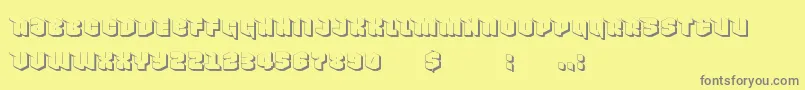 NowyGeroy4fShadow Font – Gray Fonts on Yellow Background