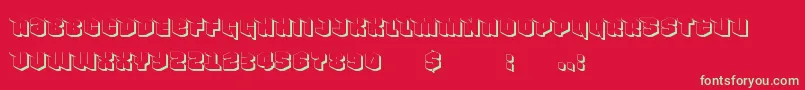 フォントNowyGeroy4fShadow – 赤い背景に緑の文字