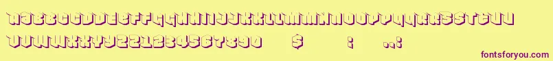 NowyGeroy4fShadow Font – Purple Fonts on Yellow Background