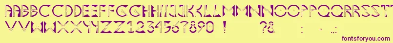 Asteria Font – Purple Fonts on Yellow Background
