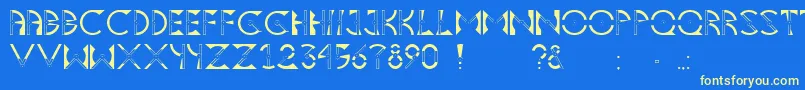 Asteria Font – Yellow Fonts on Blue Background
