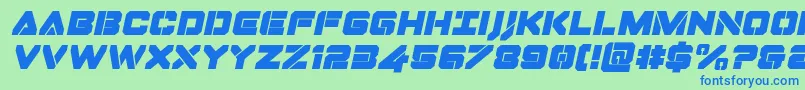 フォントDominojackital – 青い文字は緑の背景です。
