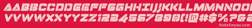Dominojackital Font – Pink Fonts on Red Background