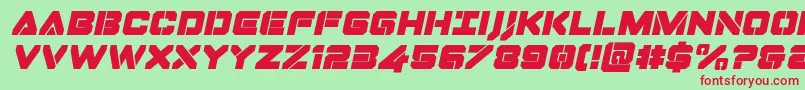 Dominojackital Font – Red Fonts on Green Background