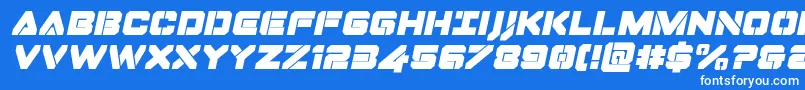 Шрифт Dominojackital – белые шрифты на синем фоне