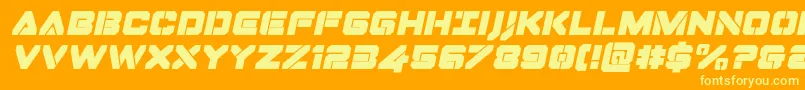 Dominojackital Font – Yellow Fonts on Orange Background