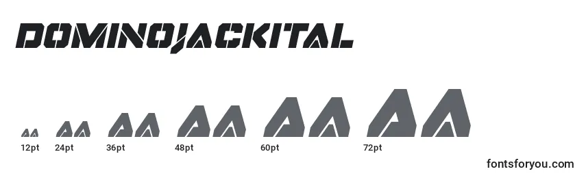 Размеры шрифта Dominojackital