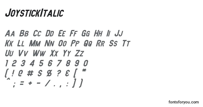 Шрифт JoystickItalic – алфавит, цифры, специальные символы