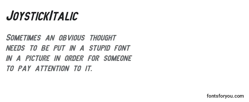 Review of the JoystickItalic Font