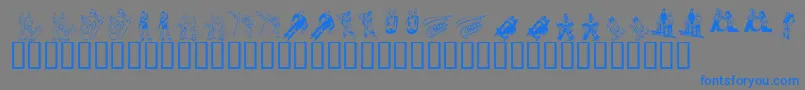 KrWinterSports Font – Blue Fonts on Gray Background
