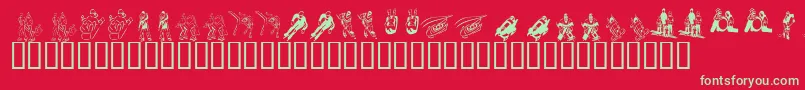 KrWinterSports Font – Green Fonts on Red Background