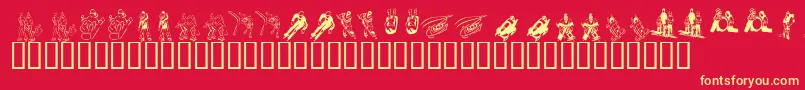 KrWinterSports Font – Yellow Fonts on Red Background