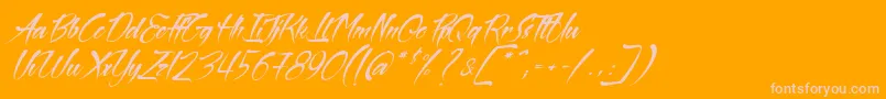 TheBlackPearlItalic-Schriftart – Rosa Schriften auf orangefarbenem Hintergrund