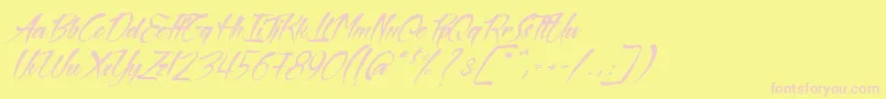 TheBlackPearlItalic Font – Pink Fonts on Yellow Background