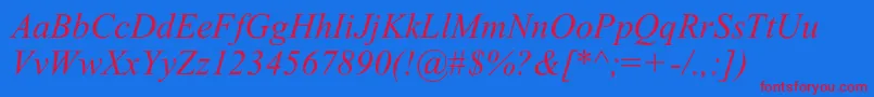 DabbingtonItalic Font – Red Fonts on Blue Background