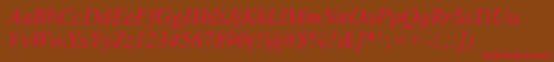 DabbingtonItalic-Schriftart – Rote Schriften auf braunem Hintergrund