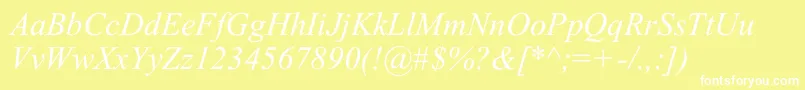フォントDabbingtonItalic – 黄色い背景に白い文字