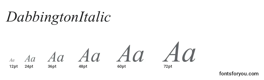 Размеры шрифта DabbingtonItalic