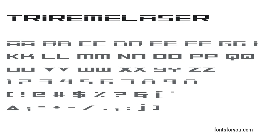 Czcionka Triremelaser – alfabet, cyfry, specjalne znaki