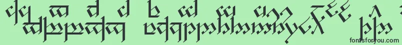 フォントNoldcap1 – 緑の背景に黒い文字