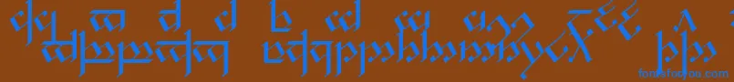 Noldcap1-fontti – siniset fontit ruskealla taustalla