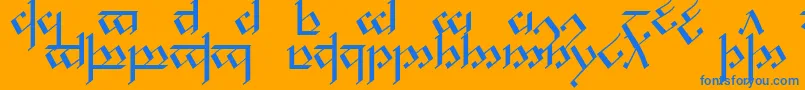 Noldcap1 Font – Blue Fonts on Orange Background
