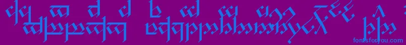 Noldcap1-fontti – siniset fontit violetilla taustalla