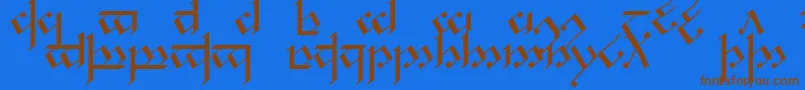 Noldcap1-fontti – ruskeat fontit sinisellä taustalla