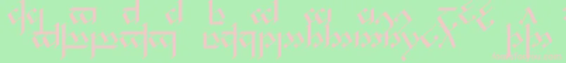 Noldcap1-fontti – vaaleanpunaiset fontit vihreällä taustalla
