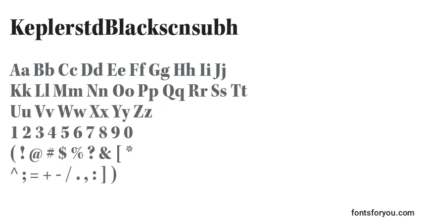 Czcionka KeplerstdBlackscnsubh – alfabet, cyfry, specjalne znaki