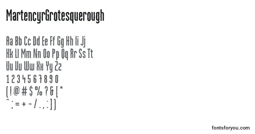 Шрифт MartencyrGrotesquerough – алфавит, цифры, специальные символы