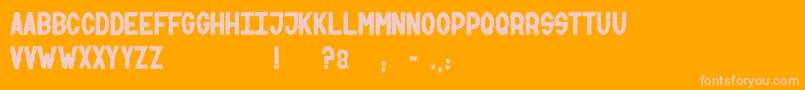 Numbertwo-Schriftart – Rosa Schriften auf orangefarbenem Hintergrund