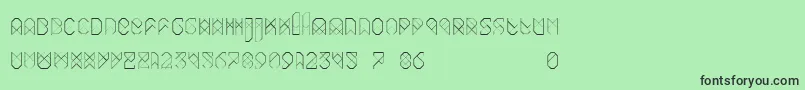 Biohack-Schriftart – Schwarze Schriften auf grünem Hintergrund