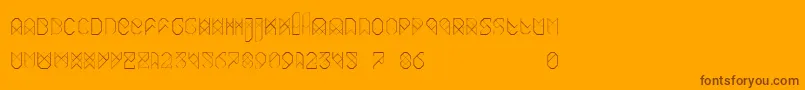 Biohack Font – Brown Fonts on Orange Background