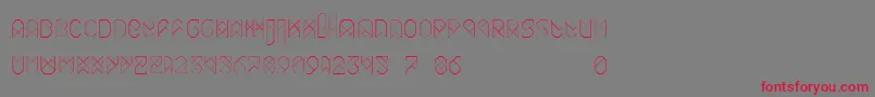 フォントBiohack – 赤い文字の灰色の背景