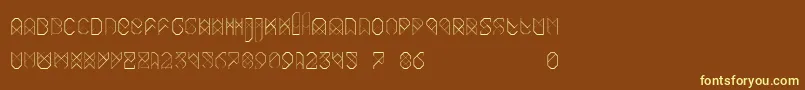Шрифт Biohack – жёлтые шрифты на коричневом фоне