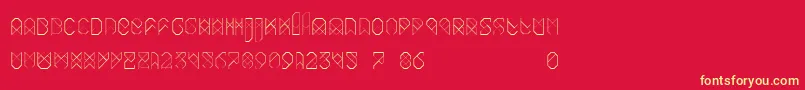 Biohack Font – Yellow Fonts on Red Background