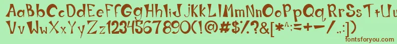 WorkOrSpoon Font – Brown Fonts on Green Background