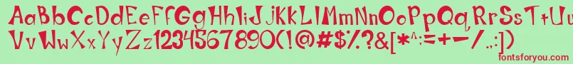 WorkOrSpoon Font – Red Fonts on Green Background