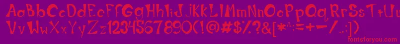 WorkOrSpoon Font – Red Fonts on Purple Background