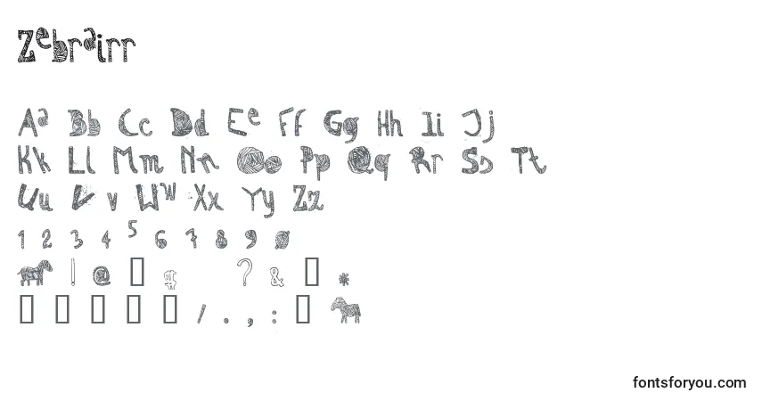 Zebrairr-fontti – aakkoset, numerot, erikoismerkit