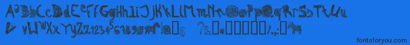 Zebrairr-Schriftart – Schwarze Schriften auf blauem Hintergrund