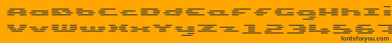 UpTinyLcdFourDecohLight Font – Black Fonts on Orange Background