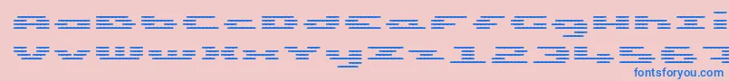 UpTinyLcdFourDecohLight Font – Blue Fonts on Pink Background