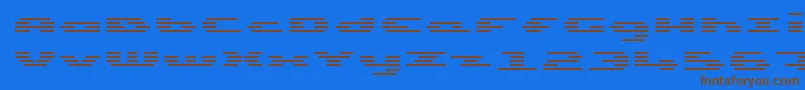 UpTinyLcdFourDecohLight Font – Brown Fonts on Blue Background