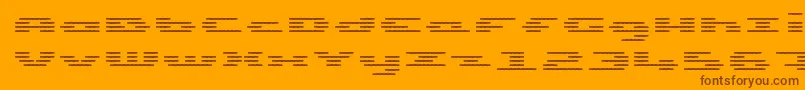 UpTinyLcdFourDecohLight Font – Brown Fonts on Orange Background