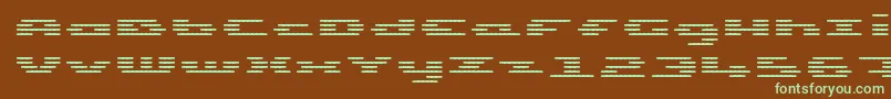 UpTinyLcdFourDecohLight Font – Green Fonts on Brown Background