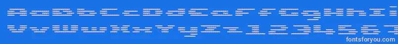UpTinyLcdFourDecohLight Font – Pink Fonts on Blue Background