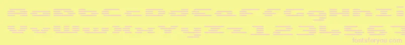 UpTinyLcdFourDecohLight Font – Pink Fonts on Yellow Background