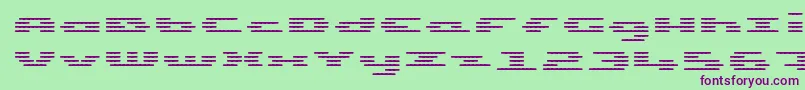 Шрифт UpTinyLcdFourDecohLight – фиолетовые шрифты на зелёном фоне